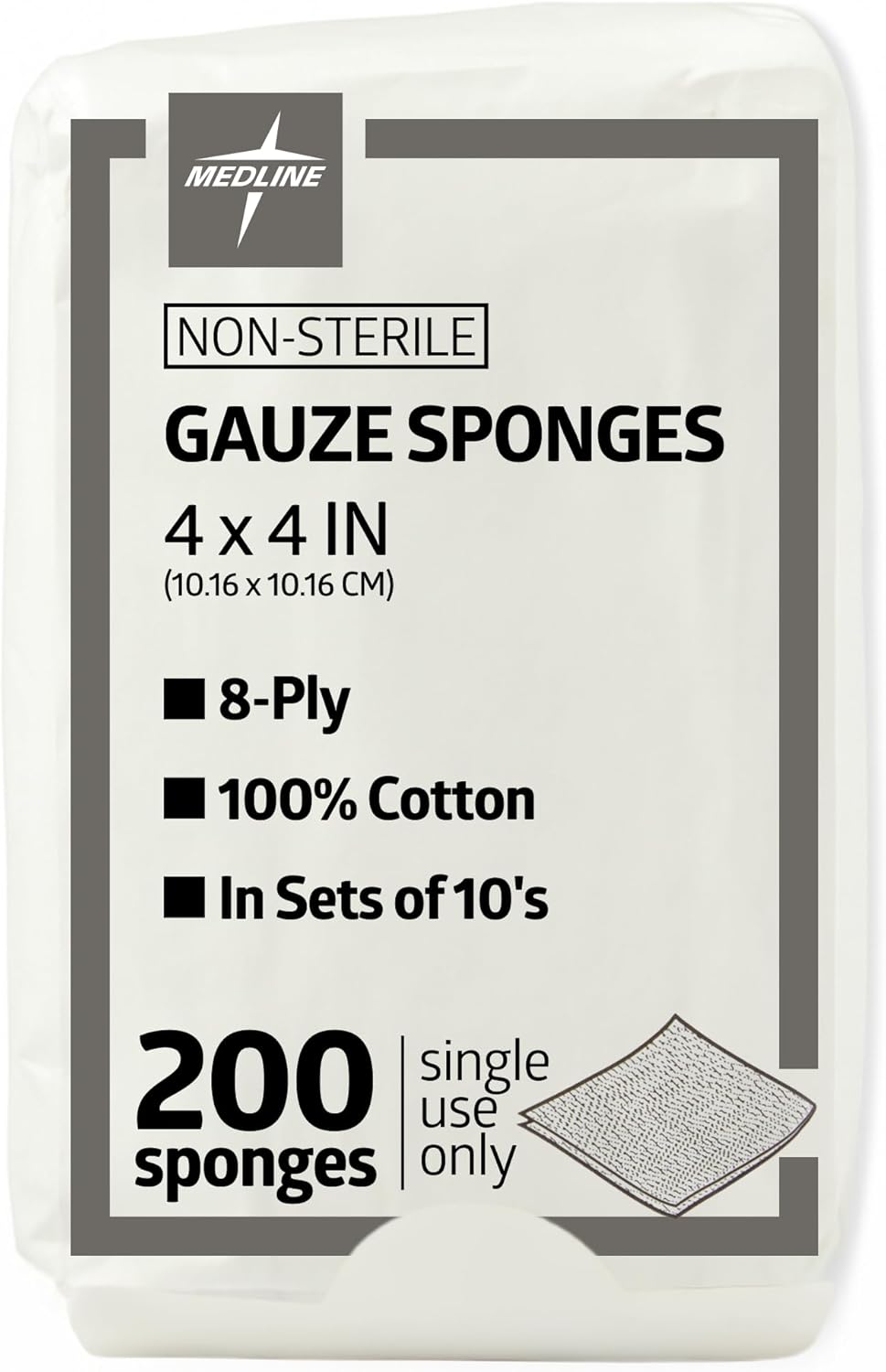 MEDLINE 4x4 Inch Gauze (200 CT)