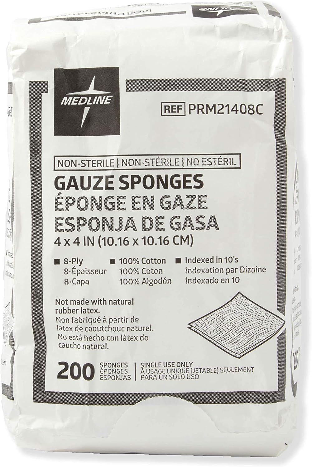 MEDLINE 4x4 Inch Gauze (200 CT)